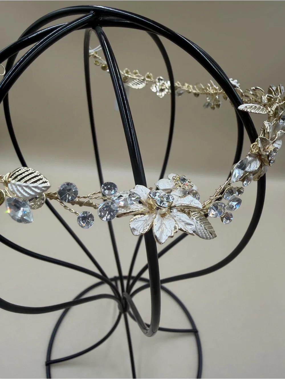 Gold Floral Crystal Bridal Hair Vine Wedding Headpiece NWT
